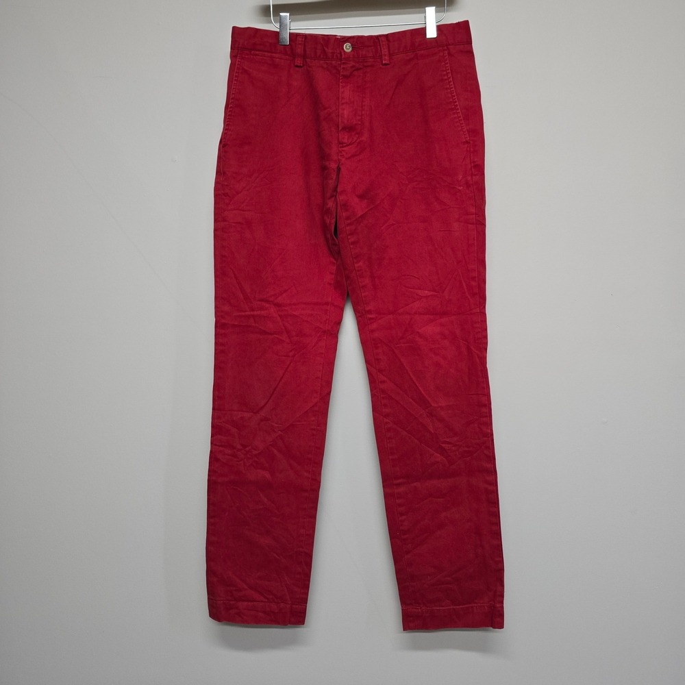 Polo Ralph Lauren Slim Fit Chino Pants Mens 32x34 Red Cotton Twill Preppy